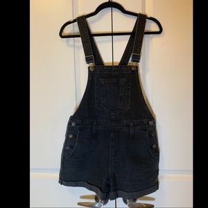 Old Navy Shortalls Overalls Black Denim 90s S